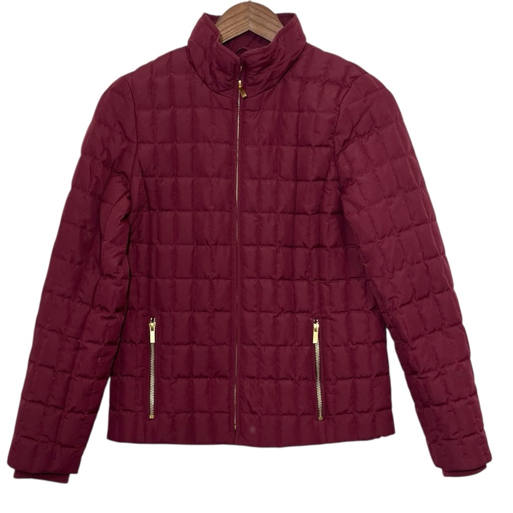 J. Crew Coat Quilted Down Feather Filled Burgundy XS